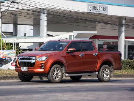 Chiangmai, Thailand - December 24 2021: Private Isuzu Dmax Pickup Truck. On road no.1001 8 km from Chiangmai city.のeditorial素材