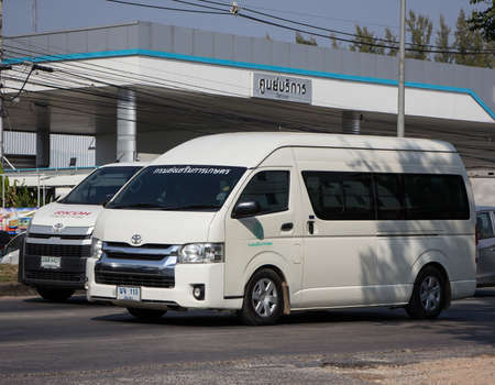 Chiangmai, Thailand - December 24 2021: Private Toyota commuter van. Photo at road no.121 about 8 km from downtown Chiangmai thailand.のeditorial素材