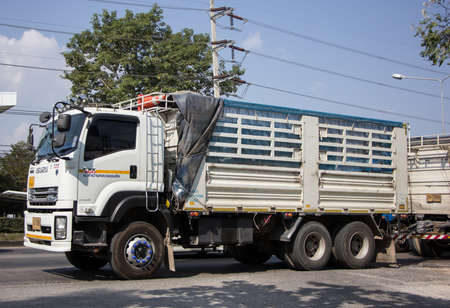 Chiangmai, Thailand - December 24 2021: Private Isuzu Trailer Dump Truck. On road no.1001 8 km from Chiangmai Business Area.のeditorial素材