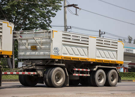 Chiangmai, Thailand - April  21 2022:  Private Isuzu Dump Truck. On road no.1001 8 km from Chiangmai Business Area.のeditorial素材