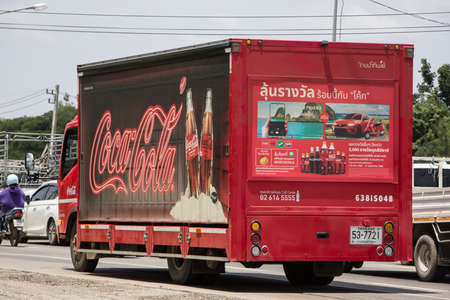Chiangmai, Thailand - June 13 2022: Coca Cola Truck (Coke). Photo at road no 121 about 8 km from downtown Chiangmai, thailand.のeditorial素材