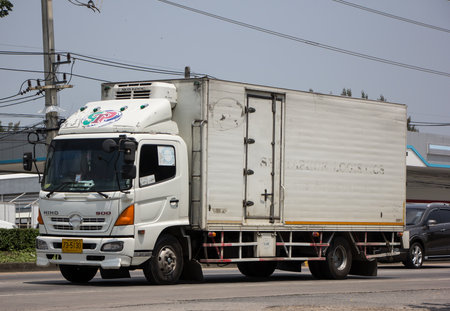 Chiangmai, Thailand - April  21 2022: Private Hino  Cargo Truck. Photo at road no.1001 about 8 km from downtown Chiangmai, thailand.のeditorial素材