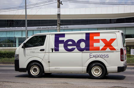 Chiangmai, Thailand - June 13 2022:  Fedex logistic van.   On road no.1001, 8 km from Chiangmai city.のeditorial素材