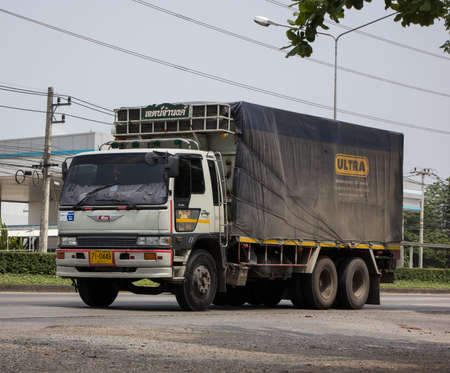 Chiangmai, Thailand - April  21 2022: Private Hino  Cargo Truck. Photo at road no.1001 about 8 km from downtown Chiangmai, thailand.のeditorial素材
