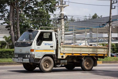 Chiangmai, Thailand - June 13 2022: Private Toyota Toyoace Truck. On road no.1001, 8 km from Chiangmai city.のeditorial素材