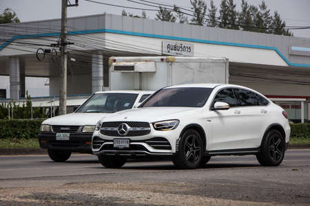Chiangmai, Thailand - April  21 2022: Private suv car, Benz GLC250. Photo at road no.1001 about 8 km from downtown Chiangmai, thailand.のeditorial素材