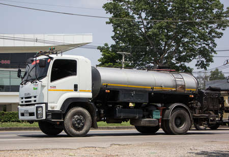 Chiangmai, Thailand - April  21 2022: Asphalt Tank Truck of  PCN Company. On Truck on road no.1001, 8 km from Chiangmai city.のeditorial素材