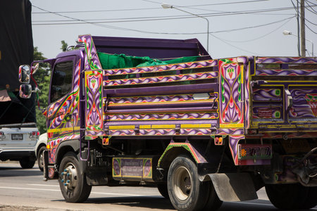 Chiangmai, Thailand - April  22 2022: Private Hino Dump Truck. On road no.1001 8 km from Chiangmai Business Area.のeditorial素材