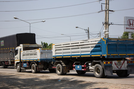Chiangmai, Thailand - April  22 2022: Private Hino Dump Truck. On road no.1001 8 km from Chiangmai Business Area.のeditorial素材