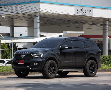 Chiangmai, Thailand - April  21 2022: Private Suv car Ford Everest. On road no.1001 8 km from Chiangmai Business Area.のeditorial素材
