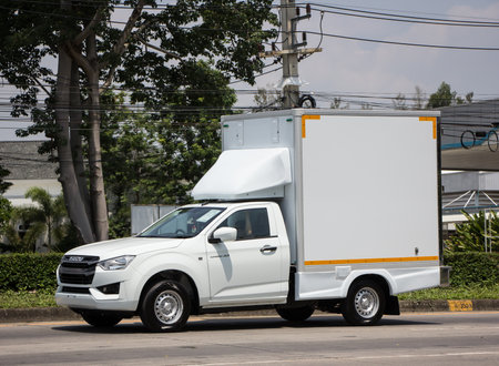 Chiangmai, Thailand - April  21 2022: Private Isuzu Dmax Pickup Truck. On road no.1001 8 km from Chiangmai city.のeditorial素材