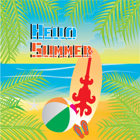 illustration of Summer time poster wallpaper for fun party invitation banner templateのイラスト素材