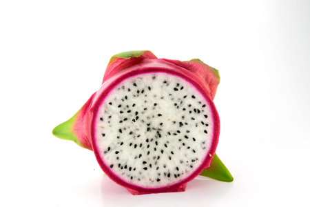 Dragon fruit is cut into a circle beautifully.の写真素材