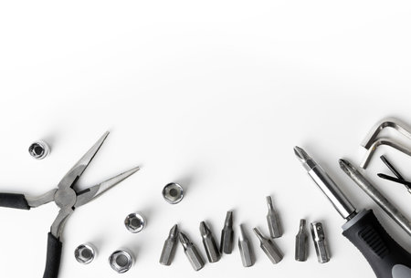 Black tone tools collection Placed on a white background