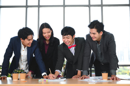 LGBTQ people work together as a team within the office. Gender diversity concept, business concept,...