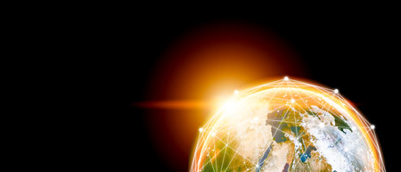 Global connection The best in the world of wireless connections Best Global Business Internet Ideas from Artificial Intelligence Concept Set.の写真素材