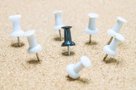 Closeup black pin on blurred backgroundの写真素材