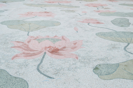 Beautiful wet stone pathway in the temple background after rainの写真素材