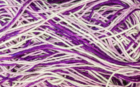 Closeup pile of colorful yarn texture background
