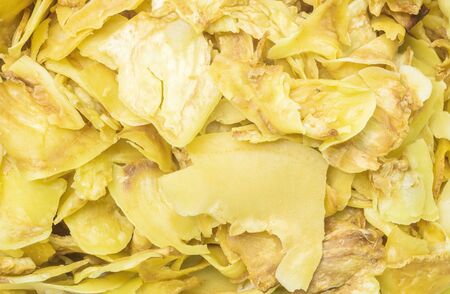 Closeup fried durian textured backgroundの写真素材