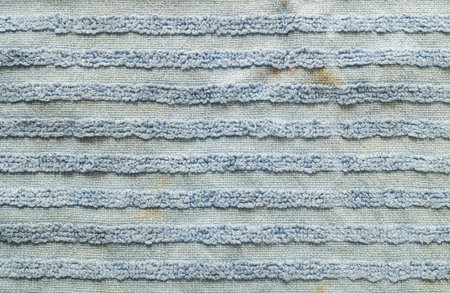 Closeup old and dirty blue napkin fabric backgroundの写真素材