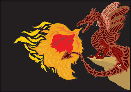 Fire Dragon (Vector)のイラスト素材