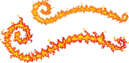 Burning Flame Banner 2 (Vector)のイラスト素材