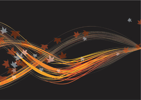 Vector Illustration of fall golden flow abstrract backgroundのイラスト素材