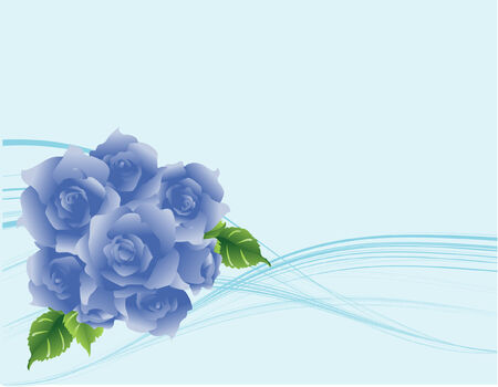 Modern flow blue roses background のイラスト素材