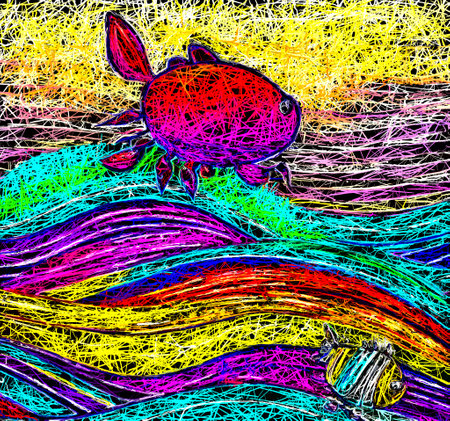 The Mesmerizing Tapestry of Intricate Patterns A Kaleidoscope of Line based Background Art generative ai illustrationの素材