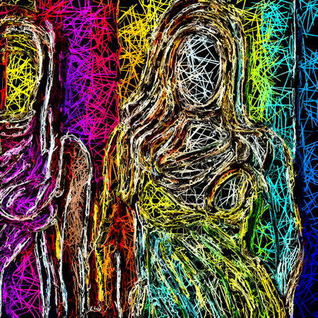 The Artistic Reverie of Women Fashion Exploring the Intricate Line based Masterpieces in the World of Style generative ai illustrationの素材