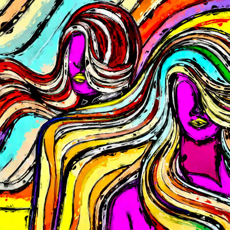 The Artistic Reverie of Women Fashion Exploring the Intricate Line based Masterpieces in the World of Style generative ai illustrationの素材