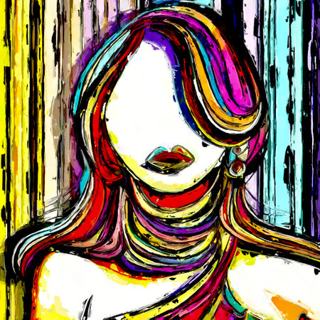 The Artistic Reverie of Women Fashion Exploring the Intricate Line based Masterpieces in the World of Style generative ai illustrationの素材