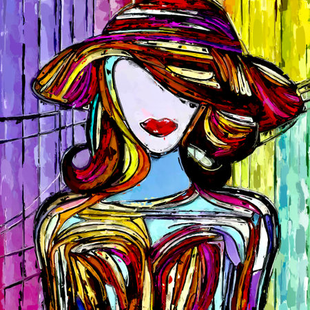 The Artistic Reverie of Women Fashion Exploring the Intricate Line based Masterpieces in the World of Style generative ai illustrationの素材