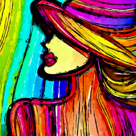 The Artistic Reverie of Women Fashion Exploring the Intricate Line based Masterpieces in the World of Style generative ai illustrationの素材