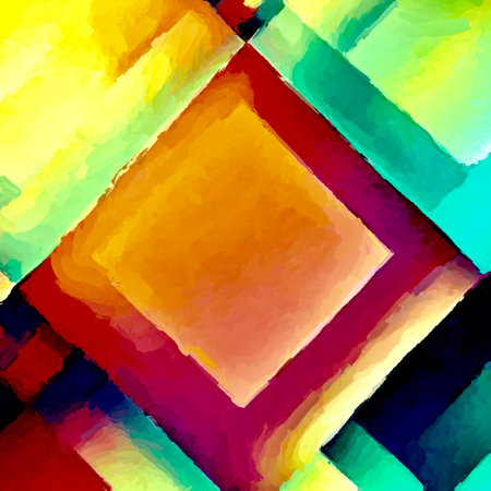 abstract background with squares and lines in red, yellow, green and blue colorsの素材