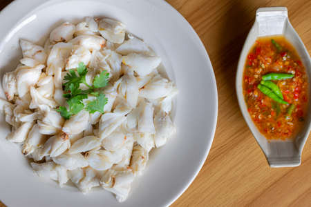 Asian woman neck puncture wound due to neck abscessの写真素材