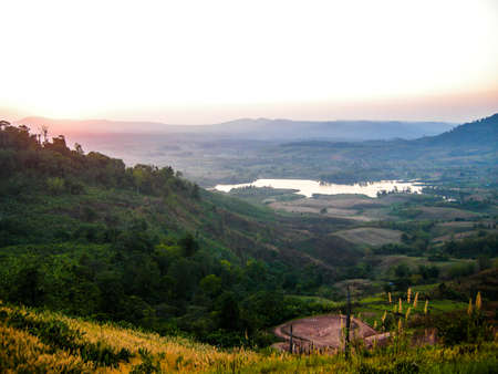 sunset. Winter in the Valleyの写真素材