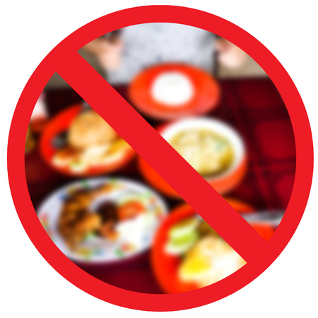 No fried foods, no, it's healthy and stop obesity. Abstract sign.の写真素材