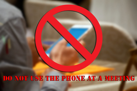 Do not call a meeting Do not use the phone at a meetingの写真素材