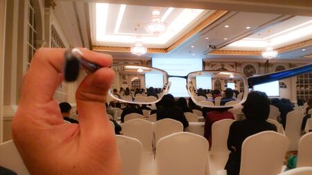 Meetings for staff in the organization Small conferences in small conference rooms. Abstract photo blurのeditorial素材