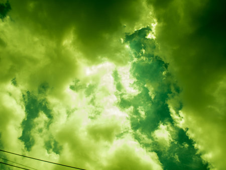 The sky above the temple in Thailand with spectacular colors. A abstract image blur.