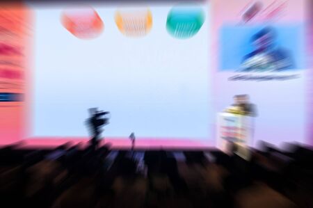 A picture of the atmosphere at the world-class medical conference at the International Convention Center, which has more than 700 participants from all over the world, including many doctors and medical staff. From all over the world, abstract images blurredの写真素材