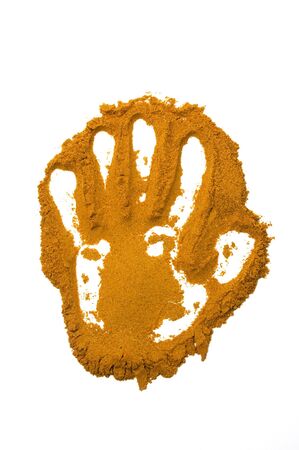 hand trace curryの写真素材