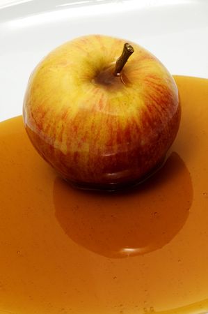 apple with honeyの写真素材