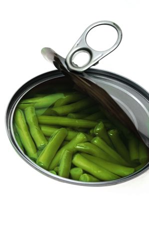 french beans in a tinの写真素材