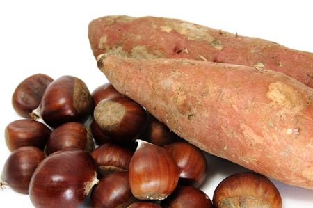 chestnuts and sweet potatoesの写真素材