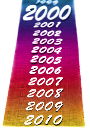 with colored tape every year until 2010の写真素材