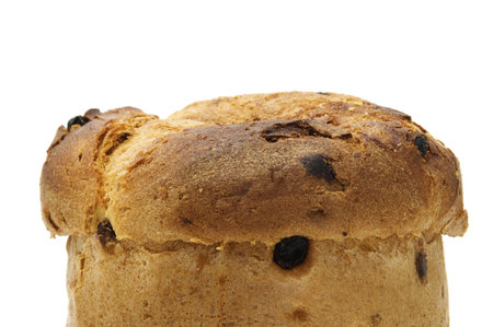 panettone, typical Italian sweet on white background