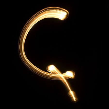  light yellow letters on the white backgroundの写真素材